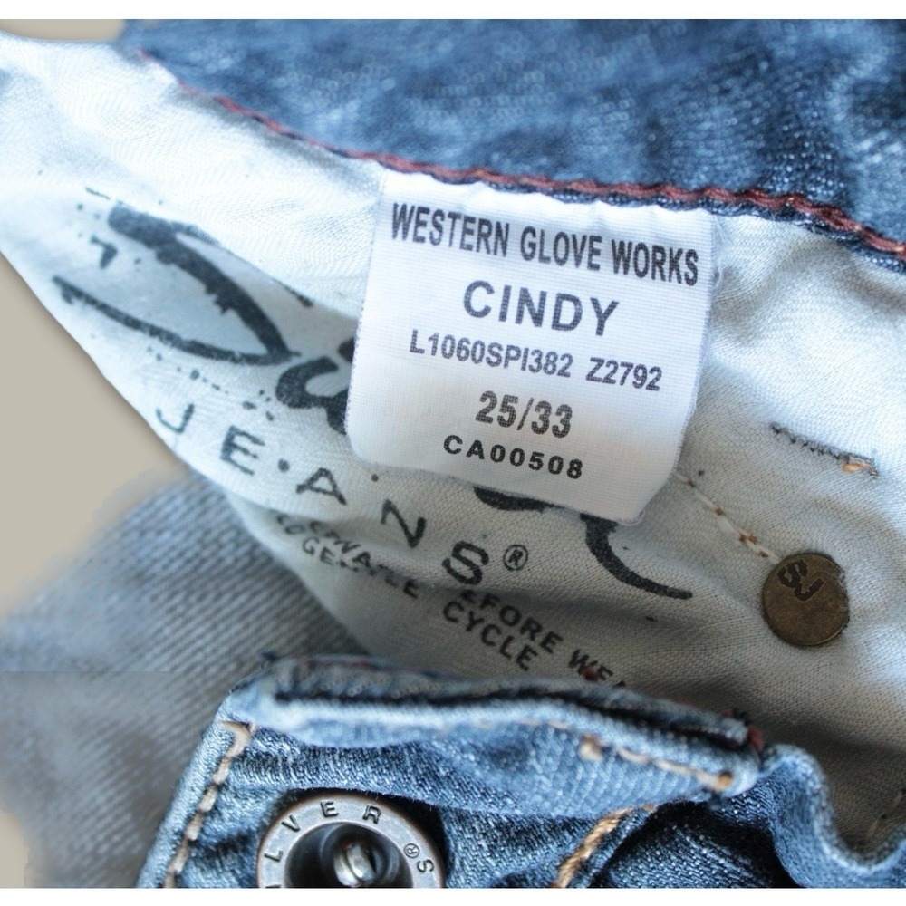 Silver Jeans Cindy Vintage Y2K Low Rise Bootcut Jeans 25/33 Blue Made in Canada - Picture 5 of 8